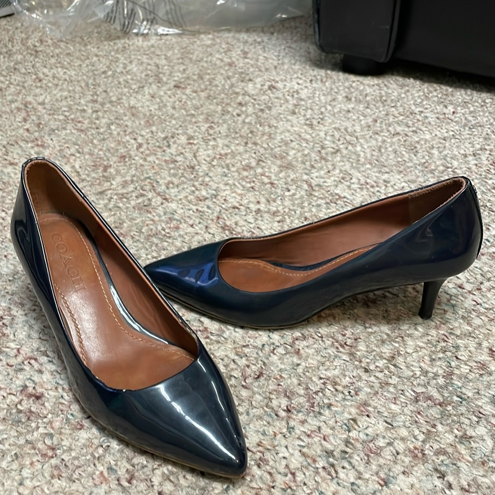 Coach patent kitten heel
